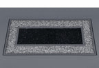 47" Dark Gray Silver And Black Glass Faux Crystal And Wood Square Bar Table