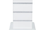 47" White Silver And Black Glass Faux Crystal And Wood Square Bar Table