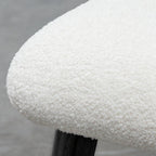 Set of Two White and Black Upholstered Boucle Dining Side Chairs