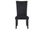 Set of Two Black Upholstered Velvet Dining Side Chairs