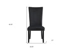Set of Two Black Upholstered Velvet Dining Side Chairs