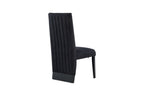 Set of Two Black Upholstered Velvet Dining Side Chairs