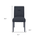 Dark Gray Upholstered Fabric With Faux Crystal Bling Dining Side Chair
