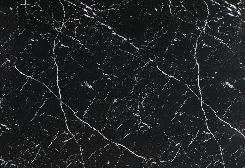 70" Black Faux Marble and Wood Double Pedestal Base Dining Table