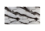 82" Black and White Faux Marble and Wood Double Pedestal Base Dining Table