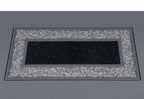 79" Dark Gray Faux Crystals Glass and Wood Pedestal Base Dining Table