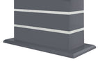 79" Dark Gray Faux Crystals Glass and Wood Pedestal Base Dining Table