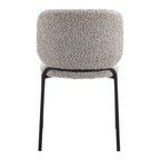 Set of Two Gray And Black Fabric And Wood And Steel Dining Side Chairs