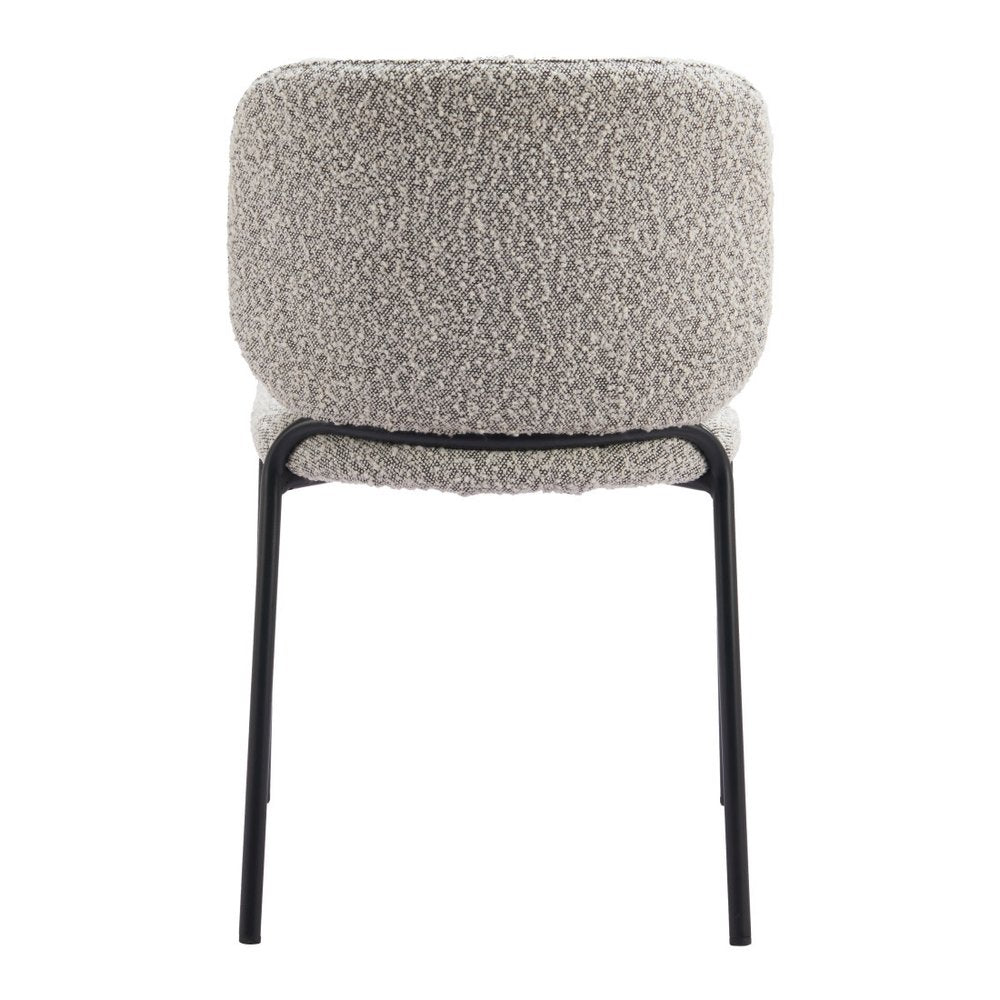 Set of Two Gray And Black Fabric And Wood And Steel Dining Side Chairs