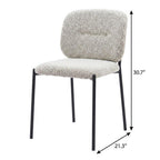 Set of Two Gray And Black Fabric And Wood And Steel Dining Side Chairs