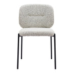 Set of Two Gray And Black Fabric And Wood And Steel Dining Side Chairs