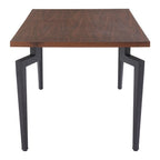 71" Brown and Black Wood and Steel Dining Table