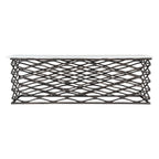 50" White and Antiqued Bronze Genuine Marble and Aluminum Abstract Coffee Table