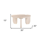 30" Natural Genuine Marble and Marble Round Coffee Table