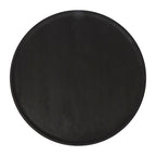 28" Black Solid Wood Round Pedestal Coffee Table