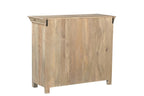 46" Black Distressed Solid Wood Carved Scrollwork Two Drawer Sideboard with Two Doors