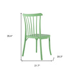 Set of Two Green Heavy Duty Plastic Outdoor Stacking Dining Chairs