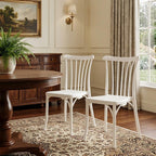 Set of Two White Heavy Duty Plastic Outdoor Stacking Dining Chairs