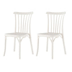 Set of Two White Heavy Duty Plastic Outdoor Stacking Dining Chairs