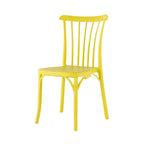 Set of Two Yellow Heavy Duty Plastic Outdoor Stacking Dining Chairs
