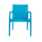 Set of Two Blue Heavy Duty Plastic Outdoor Stacking Dining Chairs