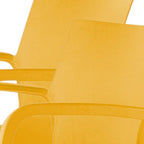 Set of Two Gold Heavy Duty Plastic Outdoor Stacking Dining Chairs