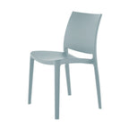 Set of Four Blue Heavy Duty Plastic Outdoor Stacking Dining Chairs