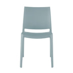 Set of Four Blue Heavy Duty Plastic Outdoor Stacking Dining Chairs