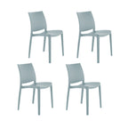 Set of Four Blue Heavy Duty Plastic Outdoor Stacking Dining Chairs