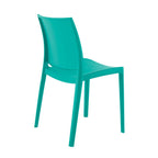 Set of Four Blue Heavy Duty Plastic Outdoor Stacking Dining Chairs