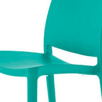 Set of Four Blue Heavy Duty Plastic Outdoor Stacking Dining Chairs