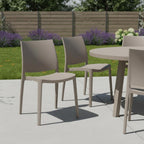 Set of Four Blue Heavy Duty Plastic Outdoor Stacking Dining Chairs