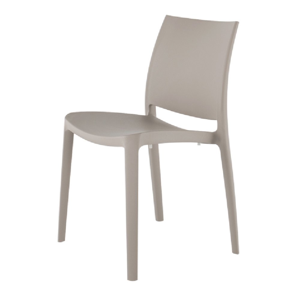 Set of Four Blue Heavy Duty Plastic Outdoor Stacking Dining Chairs