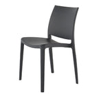 Set of Four Blue Heavy Duty Plastic Outdoor Stacking Dining Chairs