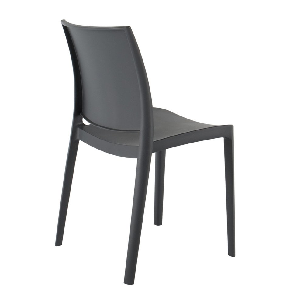 Set of Four Blue Heavy Duty Plastic Outdoor Stacking Dining Chairs