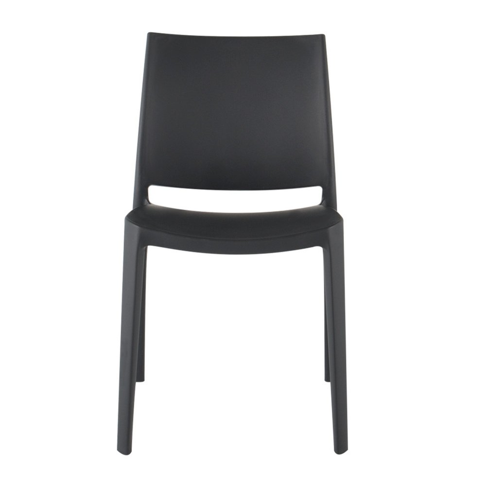 Set of Four Blue Heavy Duty Plastic Outdoor Stacking Dining Chairs