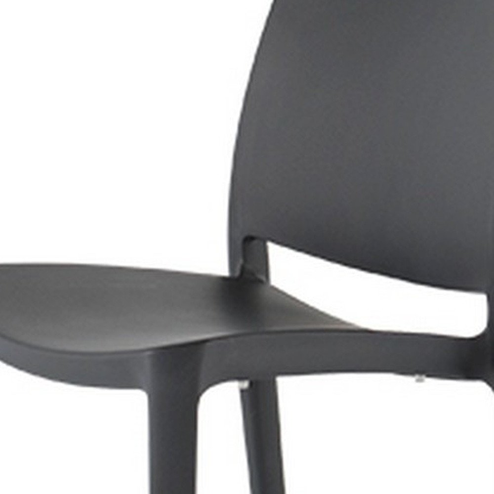 Set of Four Blue Heavy Duty Plastic Outdoor Stacking Dining Chairs