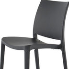 Set of Four Blue Heavy Duty Plastic Outdoor Stacking Dining Chairs