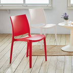 Set of Four Blue Heavy Duty Plastic Outdoor Stacking Dining Chairs