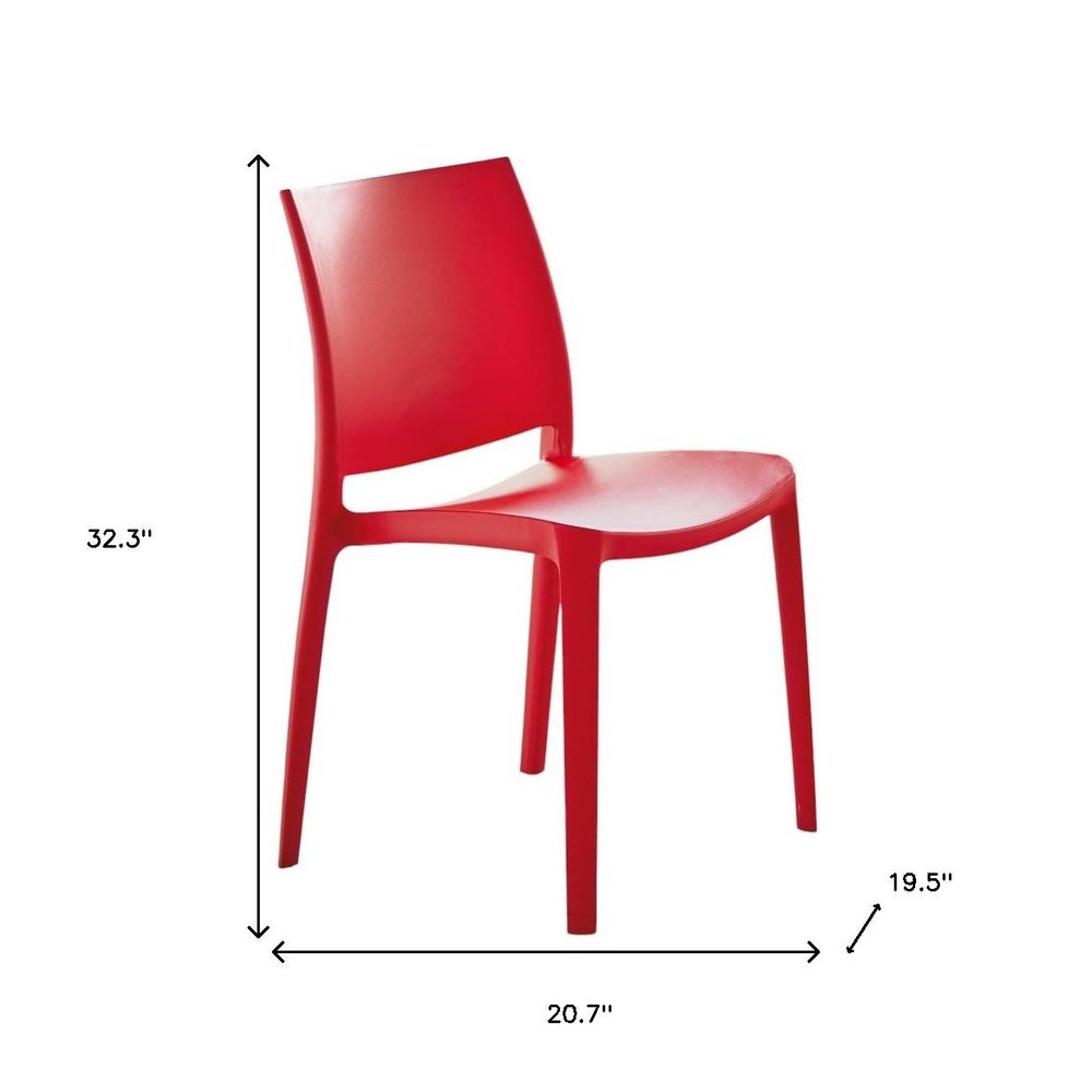 Set of Four Blue Heavy Duty Plastic Outdoor Stacking Dining Chairs