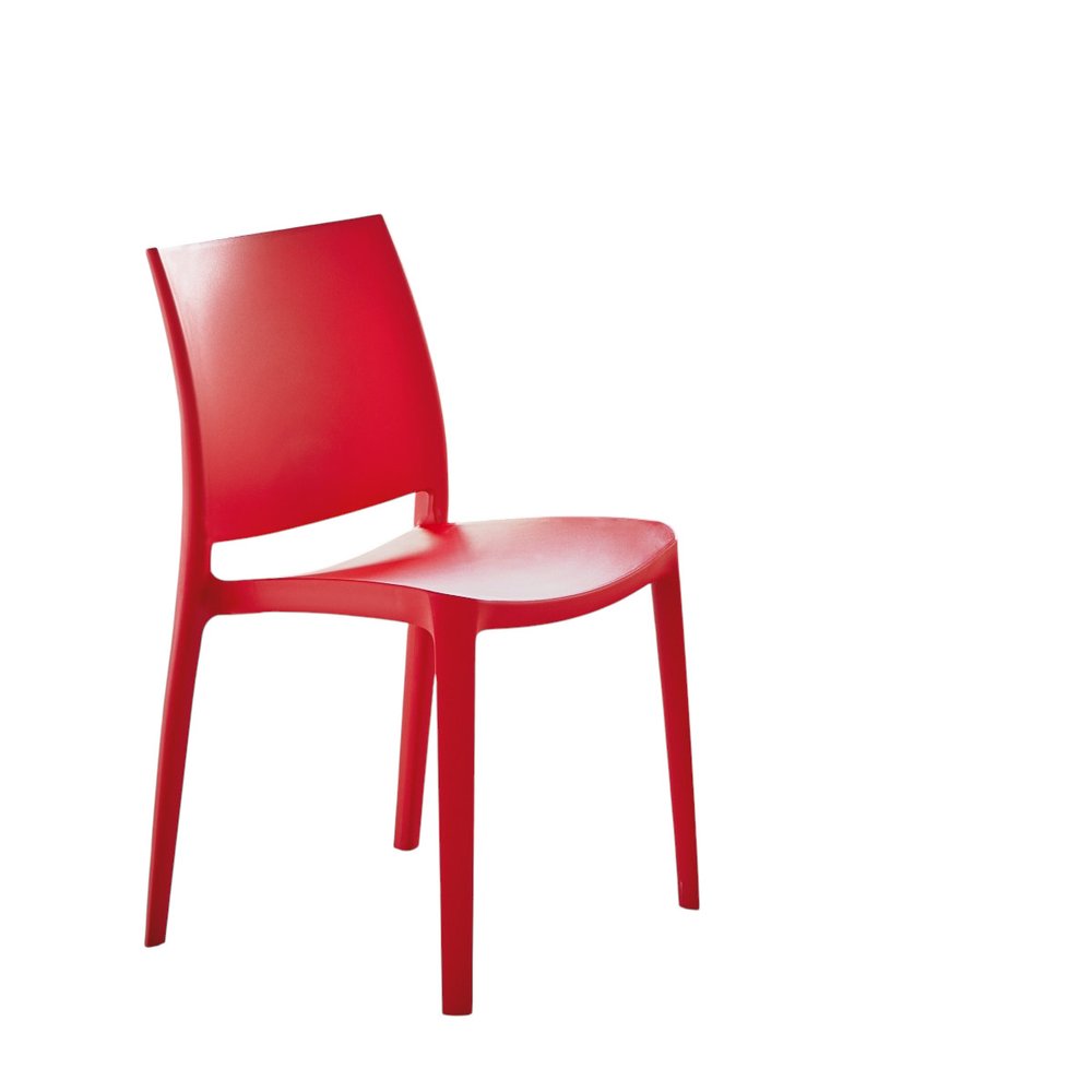 Set of Four Blue Heavy Duty Plastic Outdoor Stacking Dining Chairs