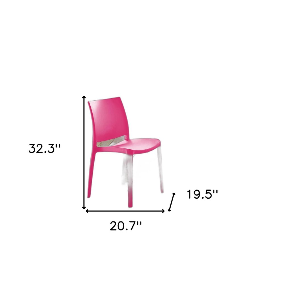 Set of Four Blue Heavy Duty Plastic Outdoor Stacking Dining Chairs