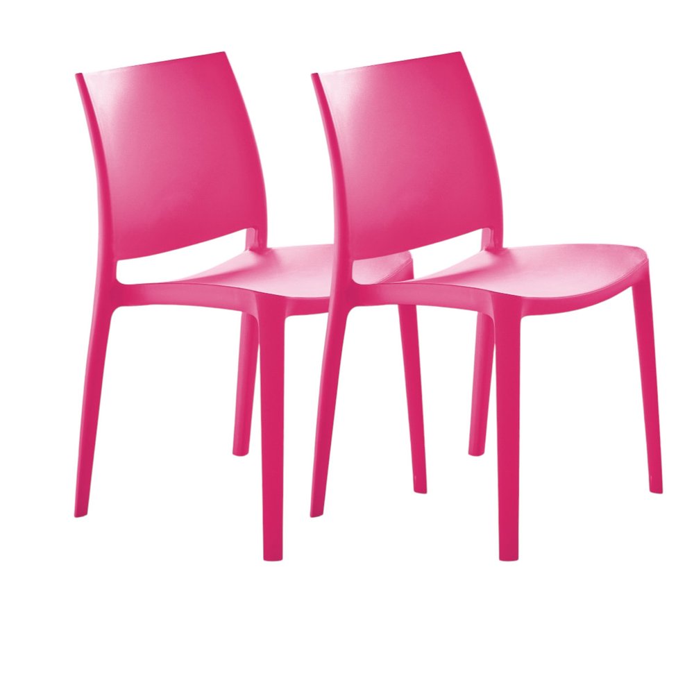 Set of Four Blue Heavy Duty Plastic Outdoor Stacking Dining Chairs