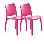 Set of Four Blue Heavy Duty Plastic Outdoor Stacking Dining Chairs