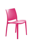 Set of Four Blue Heavy Duty Plastic Outdoor Stacking Dining Chairs