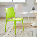 Set of Four Blue Heavy Duty Plastic Outdoor Stacking Dining Chairs