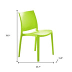 Set of Four Blue Heavy Duty Plastic Outdoor Stacking Dining Chairs
