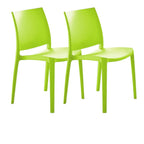Set of Four Blue Heavy Duty Plastic Outdoor Stacking Dining Chairs
