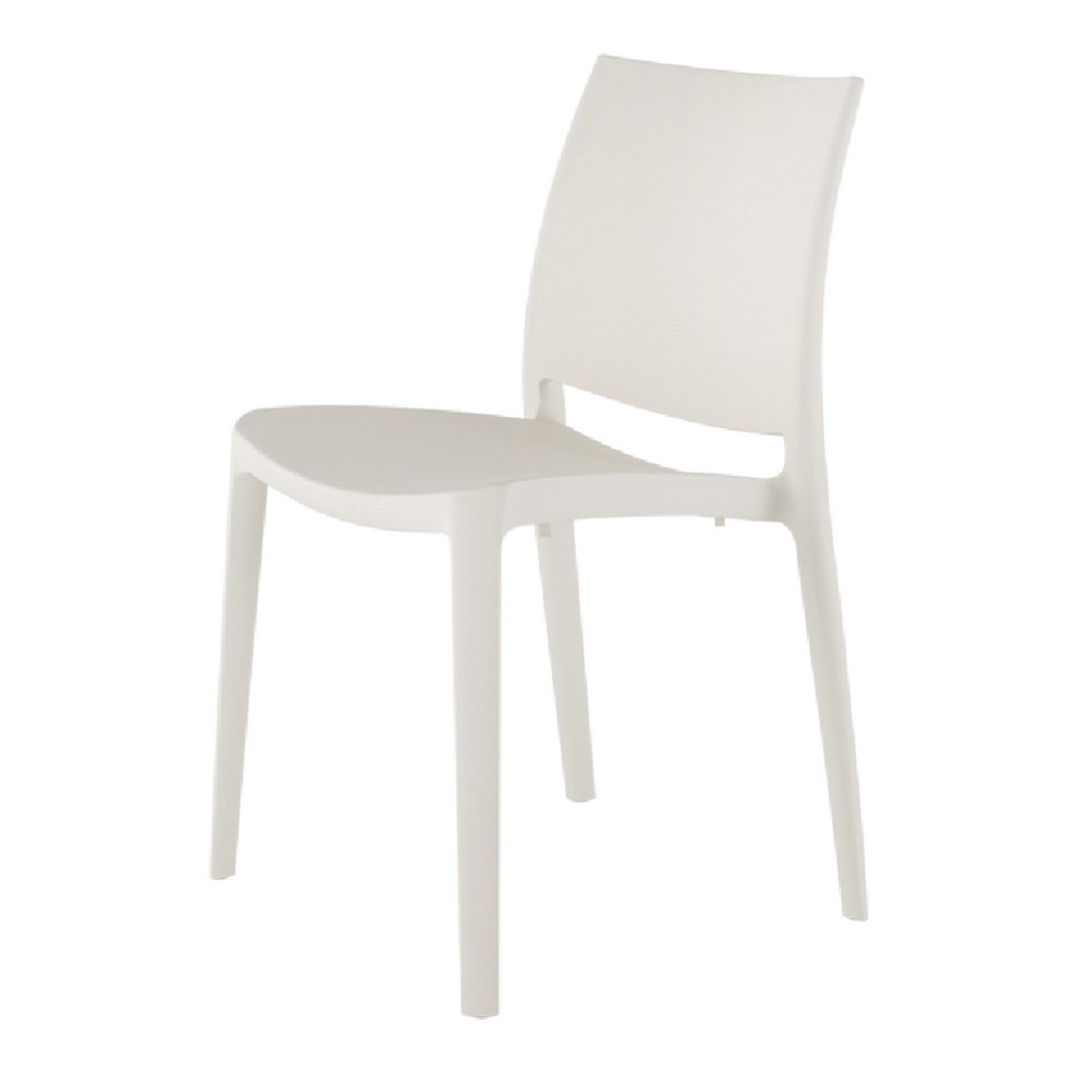 Set of Four Blue Heavy Duty Plastic Outdoor Stacking Dining Chairs
