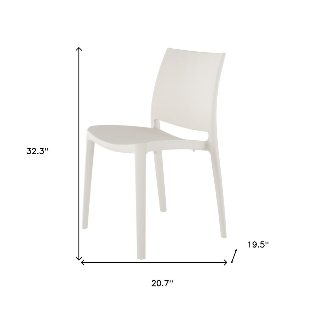 Set of Four Blue Heavy Duty Plastic Outdoor Stacking Dining Chairs